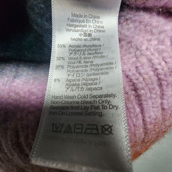 MADEWELL Women's XXS Space Dyed Sorbet Wool Alpaca Button-Shoulder Sweater - Picture 5 of 10